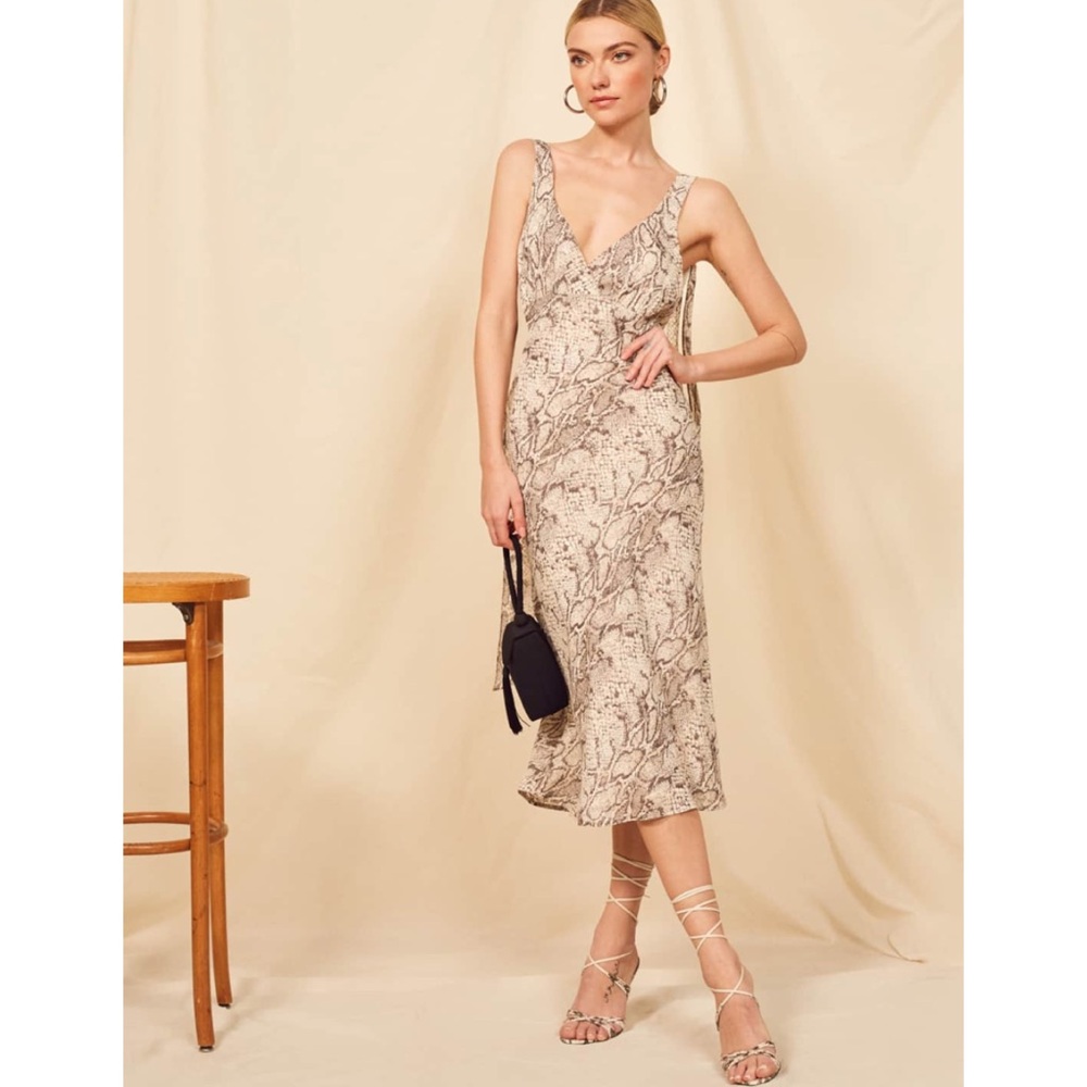 Reformation Snake Print Venezia Midi Dress - Picture 4 of 5